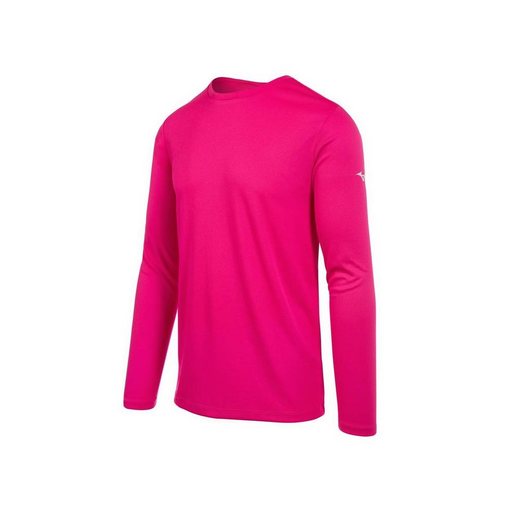 Mizuno Men's Long Sleeve T-Shirts Pink (530063-UQI)